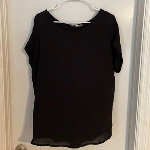 Black polyester blouse. Pleione size L